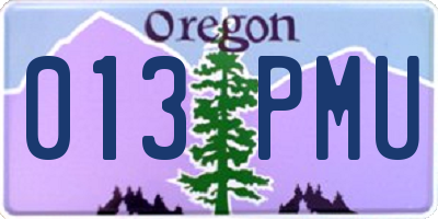 OR license plate 013PMU