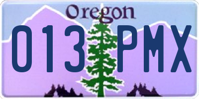 OR license plate 013PMX