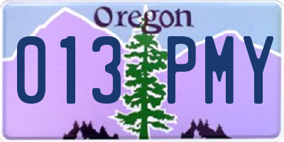 OR license plate 013PMY
