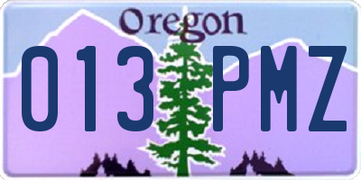 OR license plate 013PMZ