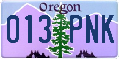 OR license plate 013PNK