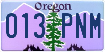OR license plate 013PNM