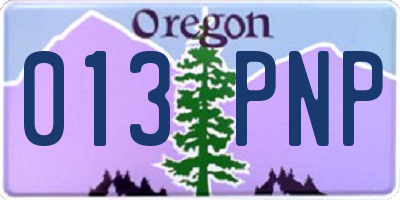 OR license plate 013PNP