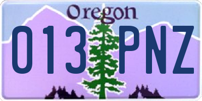OR license plate 013PNZ