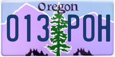 OR license plate 013POH