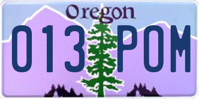 OR license plate 013POM