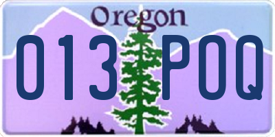 OR license plate 013POQ