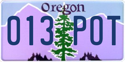 OR license plate 013POT