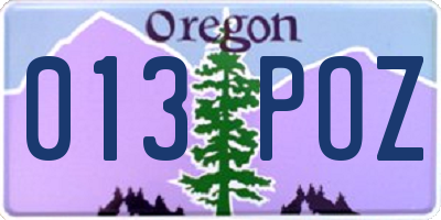 OR license plate 013POZ