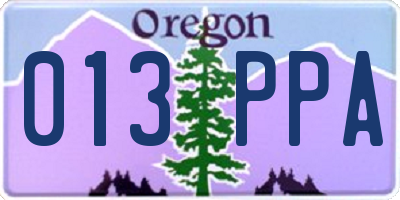 OR license plate 013PPA