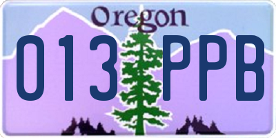 OR license plate 013PPB
