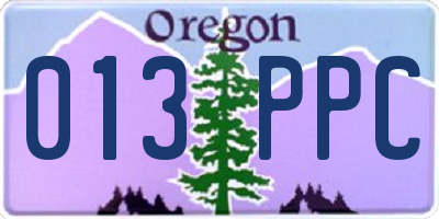 OR license plate 013PPC