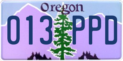 OR license plate 013PPD