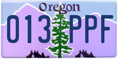 OR license plate 013PPF