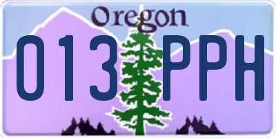 OR license plate 013PPH