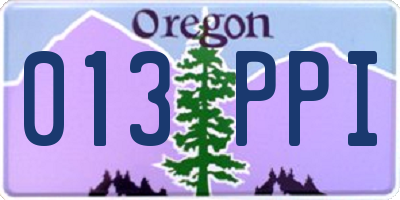 OR license plate 013PPI