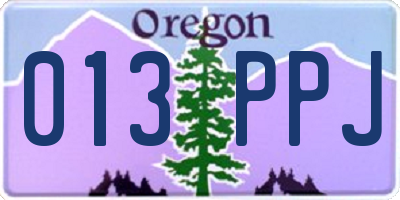 OR license plate 013PPJ