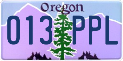 OR license plate 013PPL