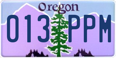 OR license plate 013PPM