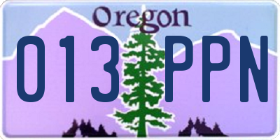 OR license plate 013PPN