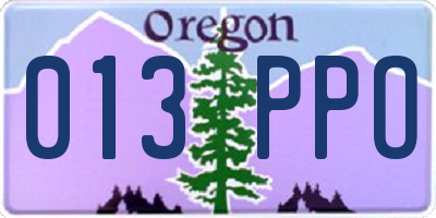 OR license plate 013PPO