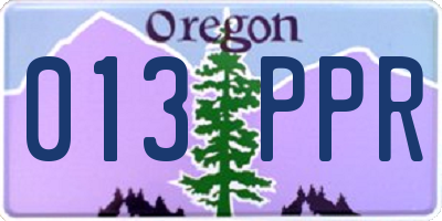OR license plate 013PPR