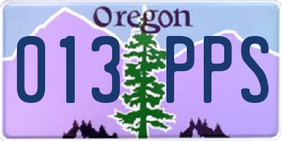 OR license plate 013PPS