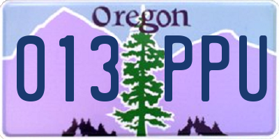 OR license plate 013PPU