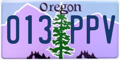 OR license plate 013PPV