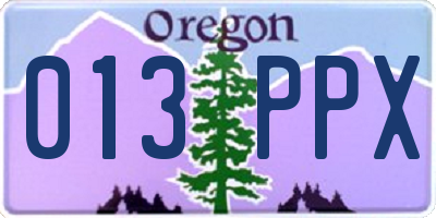 OR license plate 013PPX