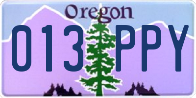 OR license plate 013PPY