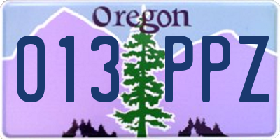 OR license plate 013PPZ