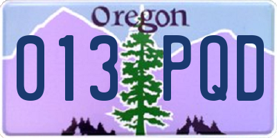 OR license plate 013PQD