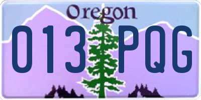 OR license plate 013PQG