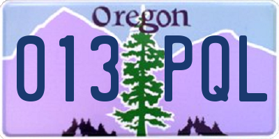 OR license plate 013PQL