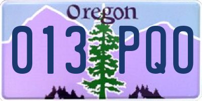 OR license plate 013PQO