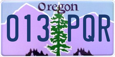 OR license plate 013PQR