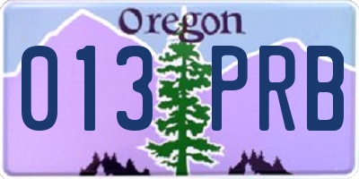 OR license plate 013PRB