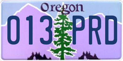 OR license plate 013PRD
