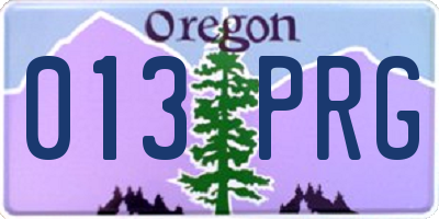 OR license plate 013PRG