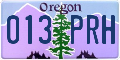 OR license plate 013PRH