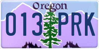 OR license plate 013PRK