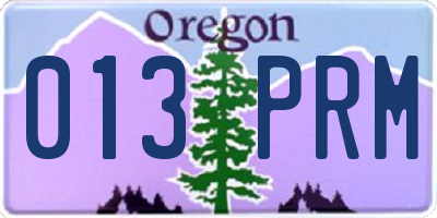 OR license plate 013PRM