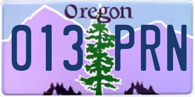 OR license plate 013PRN