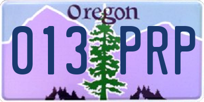 OR license plate 013PRP