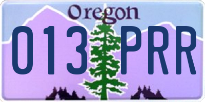OR license plate 013PRR