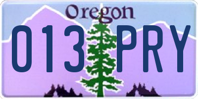 OR license plate 013PRY