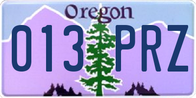 OR license plate 013PRZ