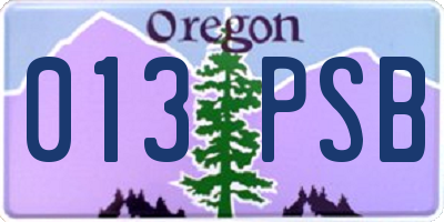 OR license plate 013PSB