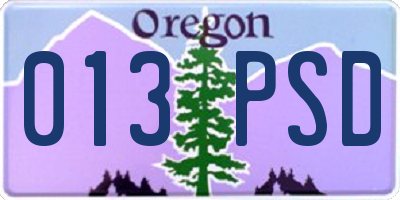 OR license plate 013PSD